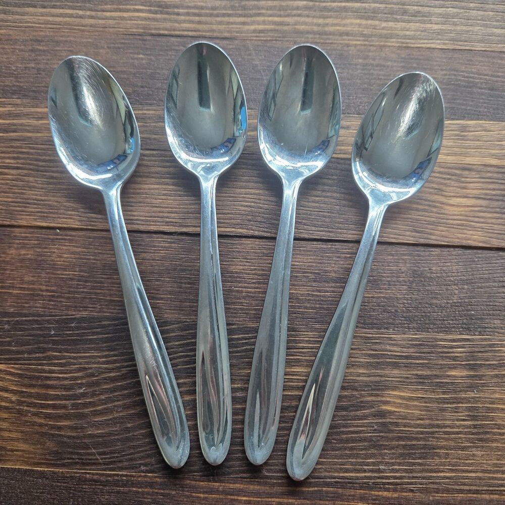 Vintage Sears Tradition Montego Stainless Teaspoons Set of 4 USA Flatware